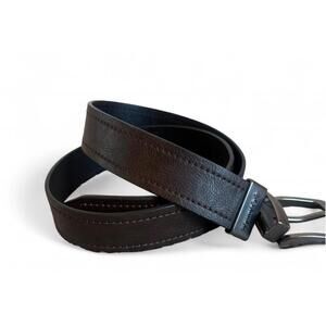 Columbia Men's Poulsbo Leather Belt 36 Reversible Stitched Black Brown Swivel